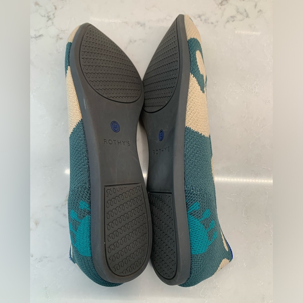 Rothy's Ikat Green Flats Shoes Size 9 - Picture 10 of 10
